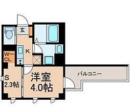 セラ　ビューノ本八幡 4階1SKの間取り
