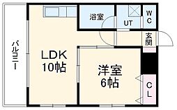 Ｒ−Ｃｏｕｒｔ泉 11階1LDKの間取り