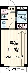 JR山手線 池袋駅 徒歩14分の賃貸マンション 2階1Kの間取り