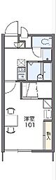 レオパレスさぎしまIII 2階1Kの間取り