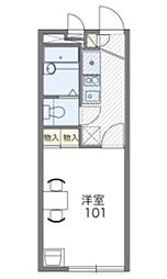 レオパレス春日 1階1Kの間取り