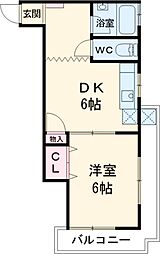 JR京浜東北・根岸線 王子駅 徒歩6分の賃貸マンション 4階1DKの間取り