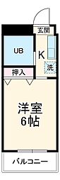 メゾンドール相南 2階1Kの間取り