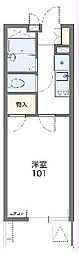 アズール新都心 1Kの間取図画像