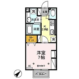 Ｒｏｙａｌ　Ｗｉｔ　Ｅ 2階1Kの間取り