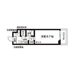 名古屋市営鶴舞線 上前津駅 徒歩6分の賃貸マンション 6階1Kの間取り