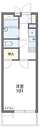 レオパレスしろがね 2階1Kの間取り