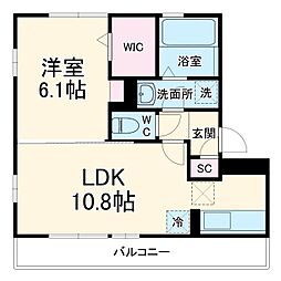 JR南武線 鹿島田駅 徒歩13分の賃貸アパート 3階1LDKの間取り