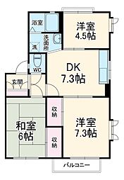 小田急小田原線 鶴川駅 徒歩13分の賃貸アパート 2階3DKの間取り
