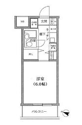 ポート旗の台 1Kの間取図画像