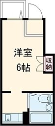 西武池袋線 清瀬駅 徒歩7分の賃貸アパート 1階ワンルームの間取り