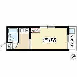 サンモアやごと 1階ワンルームの間取り