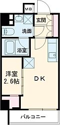 東京メトロ丸ノ内線 西新宿駅 徒歩8分の賃貸マンション 3階1DKの間取り