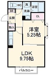 ラ・ボーテ 2階1LDKの間取り