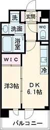 アジュールテラス目黒八雲 3階1DKの間取り