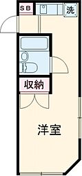 スカイコート町田 3階1Kの間取り