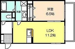 名鉄豊川線 諏訪町駅 徒歩8分の賃貸マンション 2階1LDKの間取り