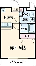 小田急小田原線 玉川学園前駅 徒歩4分の賃貸マンション 1階1Kの間取り