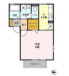 JR総武線 船橋駅 徒歩20分の賃貸アパート 2階1Kの間取り