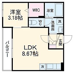 JR京葉線 蘇我駅 徒歩15分の賃貸アパート 3階1LDKの間取り