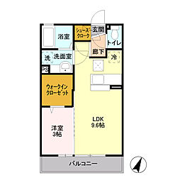 メゾンドクレール 1LDKの間取図画像