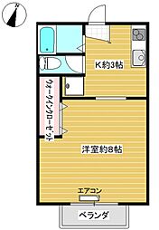 JR京浜東北・根岸線 川崎駅 徒歩19分の賃貸アパート 3階1Kの間取り