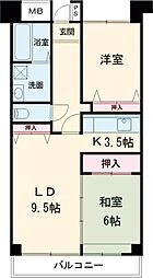 フレール綾瀬1 2LDKの間取図画像