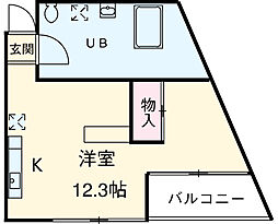 ＢＡＵＷＥＲＫ 2階ワンルームの間取り