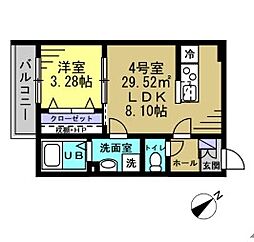 ＡＪ津田沼V 1階1LDKの間取り