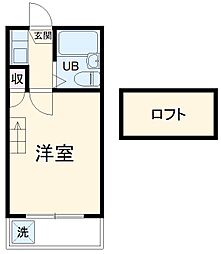 ニッシンハイツ宝田 1階1Kの間取り