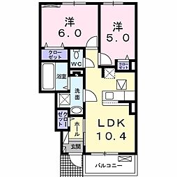 ニューグレース1 2LDKの間取図画像