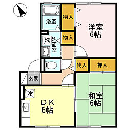 ロジュマン ラフォーレ 1階1LDKの間取り