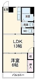 マガリオビル 1LDKの間取図画像