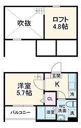 ハイグランド大高 1Kの間取図画像