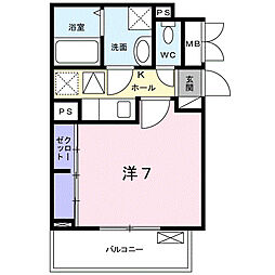 ホワイトウェル平塚 1Kの間取図画像