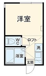ユナイト大岡ギルバート・グレイプ 2階ワンルームの間取り