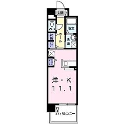 JR東海道本線 岡崎駅 徒歩2分の賃貸マンション 2階ワンルームの間取り