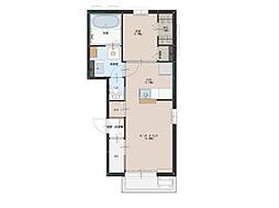 サンフィオーレII 1階1LDKの間取り