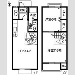 Ｂｒｅｅｚｅ　ＹＡＭＡＤＡ 1階2LDKの間取り