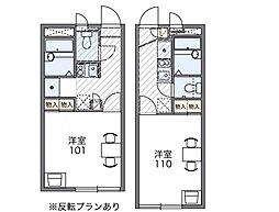 レオパレス長左衛門II 1階1Kの間取り
