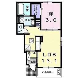 メルヴェーユ　III 1階1LDKの間取り