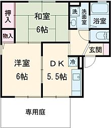 つくばエクスプレス 六町駅 徒歩25分の賃貸アパート 1階2DKの間取り