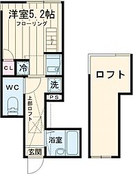 プレステージ笹塚 1階ワンルームの間取り