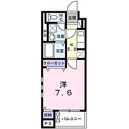 カーサ美麗 1Kの間取図画像