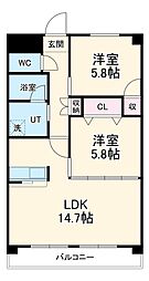 間取図画像 2LDK