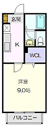 サニーコートふくはら 1Kの間取図画像