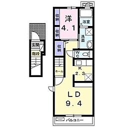 ソラ・カーサ　I 2階1LDKの間取り