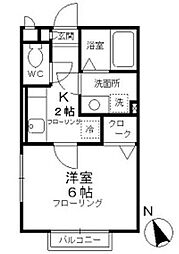 Bergpas Z 2階1Kの間取り