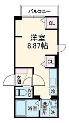 フォレスト船橋 3階ワンルームの間取り