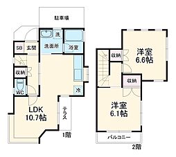船橋市大穴南5丁目戸建 1階2LDKの間取り